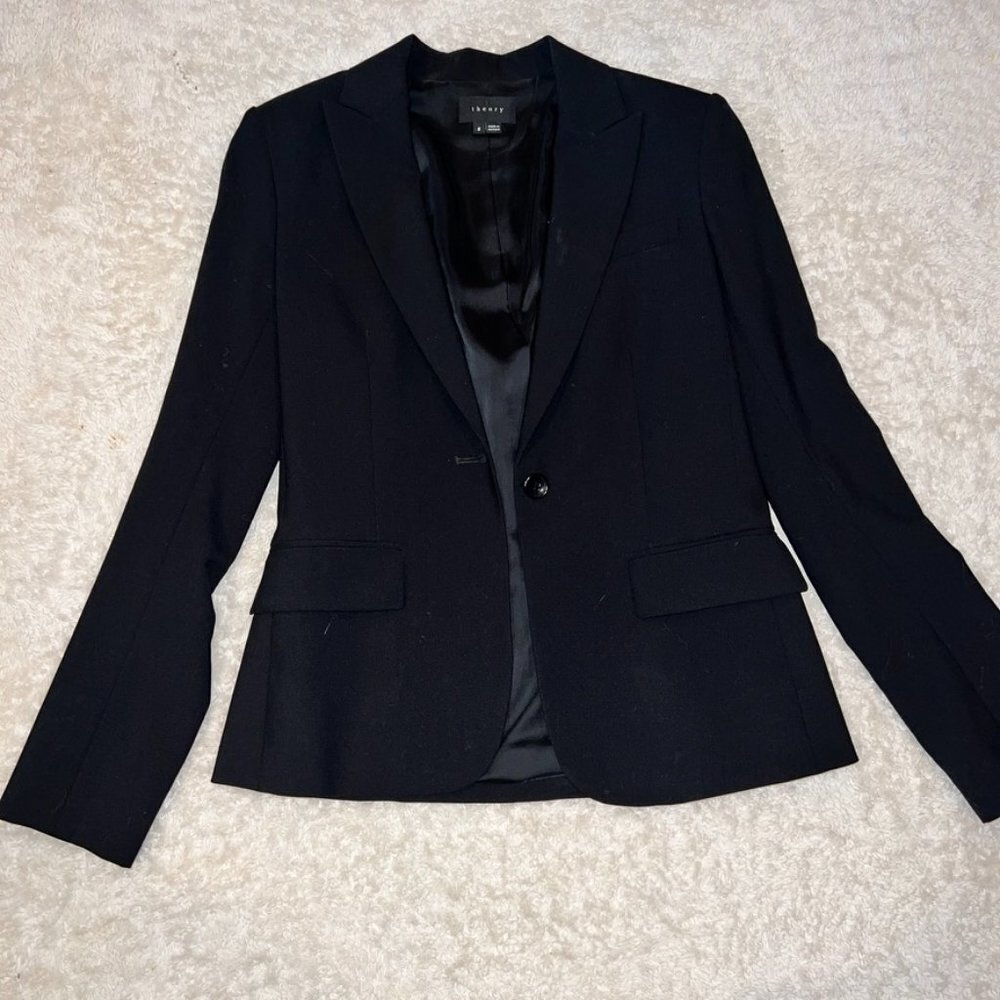 Theory Black Blazer Size 2